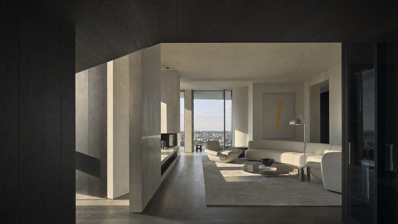 Penthouse contemporan privit printr-o succesiune de cadre arhitecturale