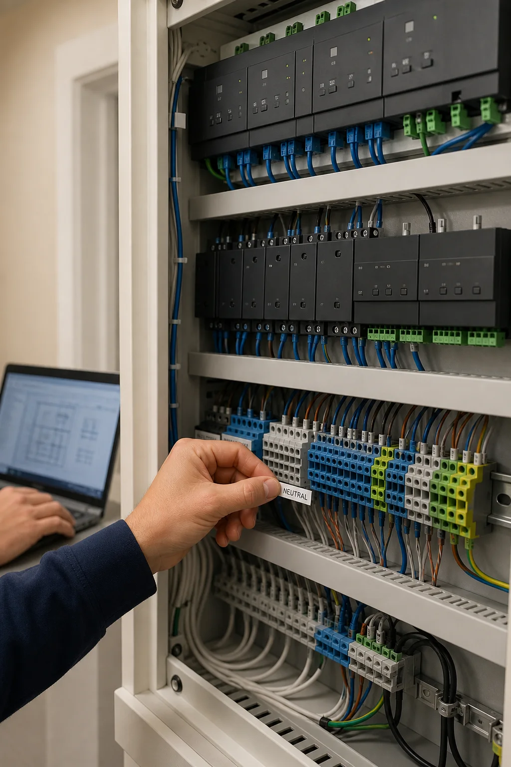 Tablou de automatizare rezidențială organizat și verificat