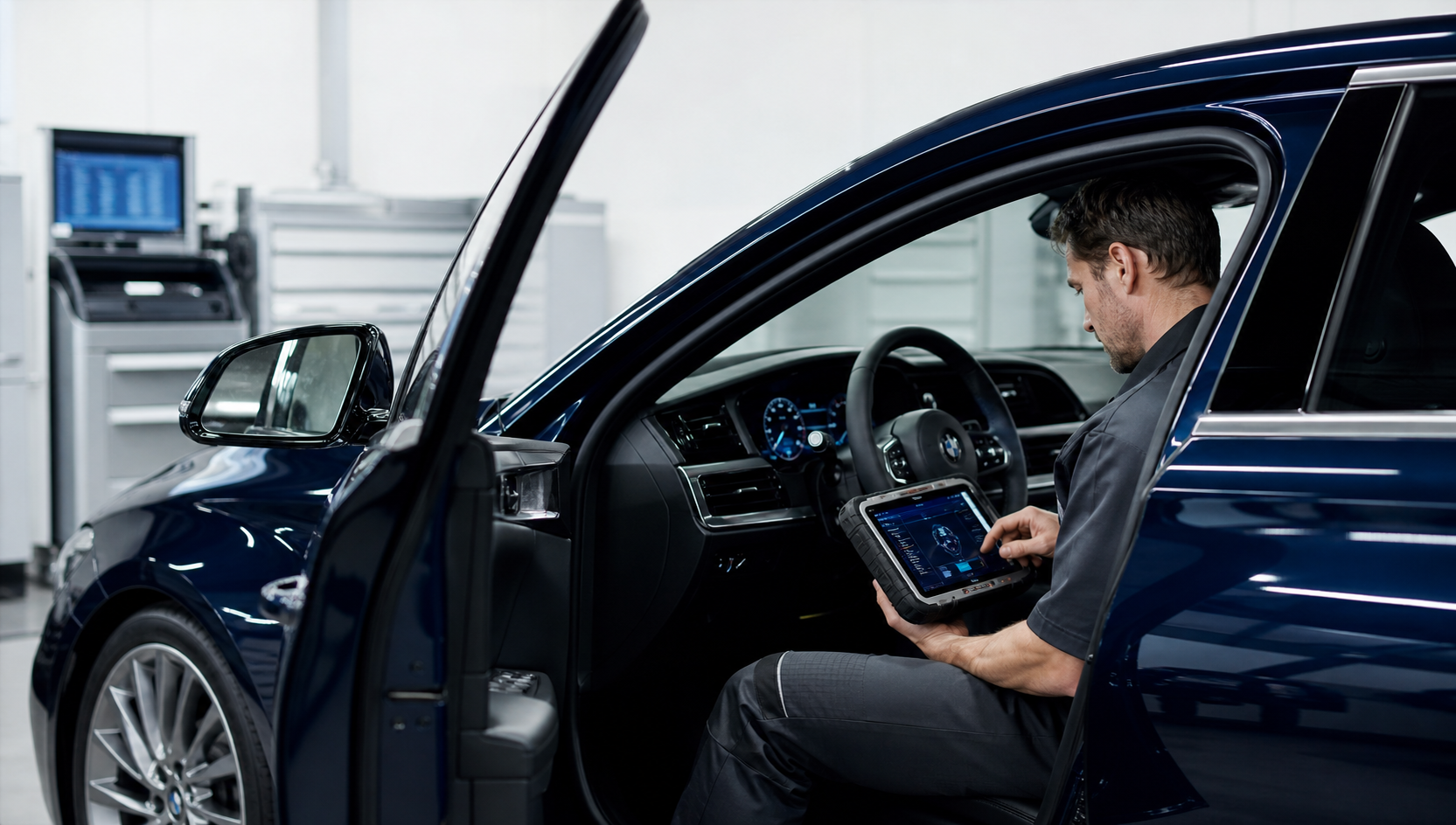 Diagnosticare computerizată a unui automobil premium